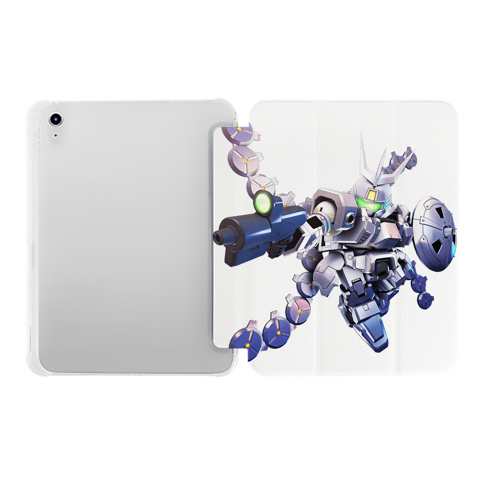 （画像用） 機動戦士ガンダム Mobile Suit Gundam IPad ケース ペン収納付き 三つ折りスタンド PUレザー×シリコン 対応機種9.5/10.5/10.9インチ